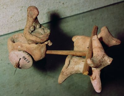 Model of a cart pulled by two oxen, from Mohenjo-Daro, Indus Valley, Pakistan by Harappan